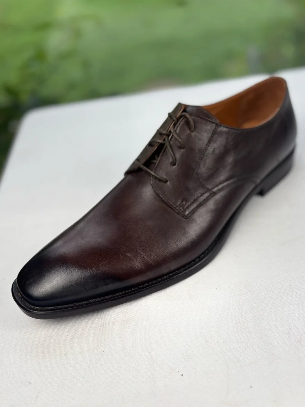 Donald J. Pliner Borak Men's Dark Brown Leather Derby Shoes Size 11 M